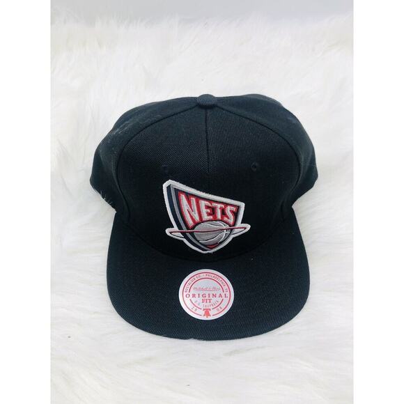 New Era New Jersey Nets Mitchell & Ness Snapback Black‎ Classic Logo Hat - Picture 1 of 6